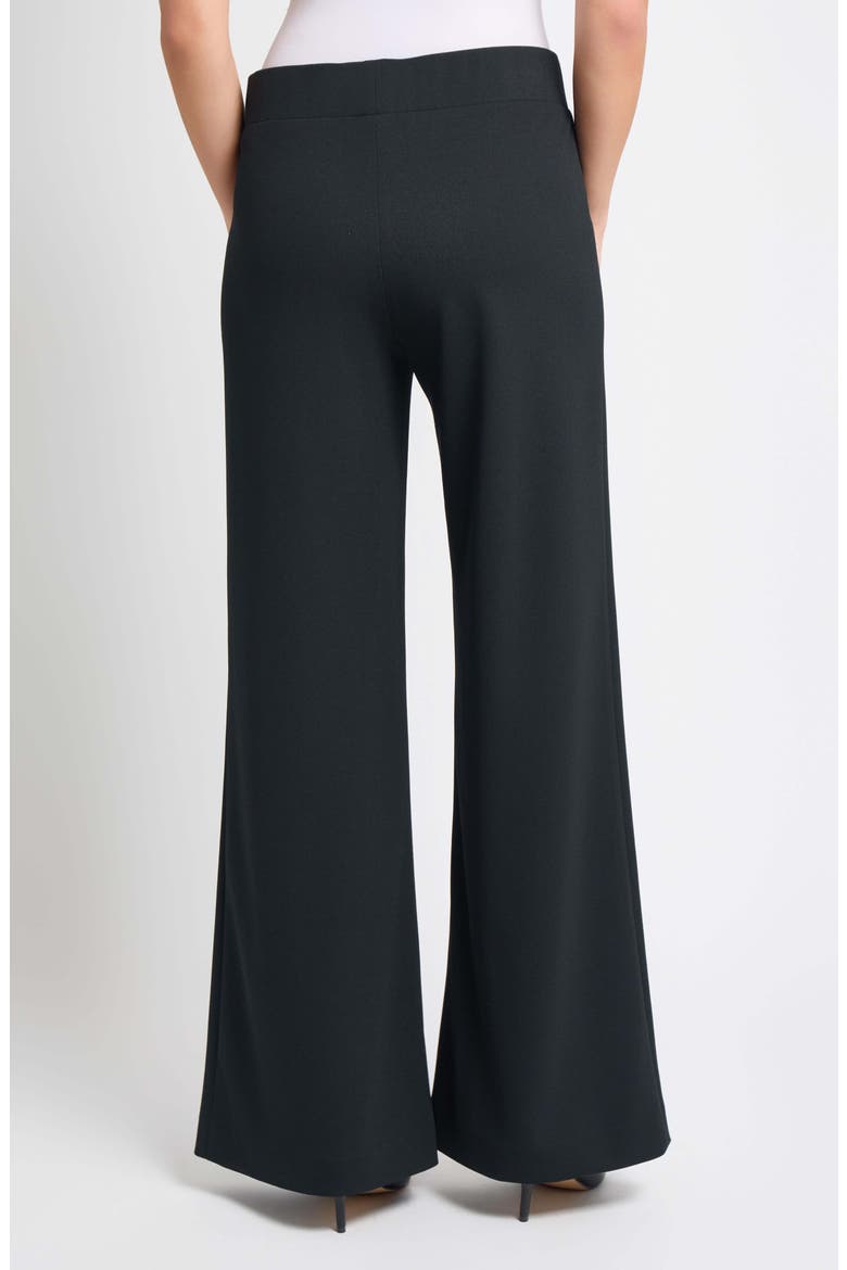 Deco Wide Leg Stretch Crepe Pants, Alternate, color, BLACK