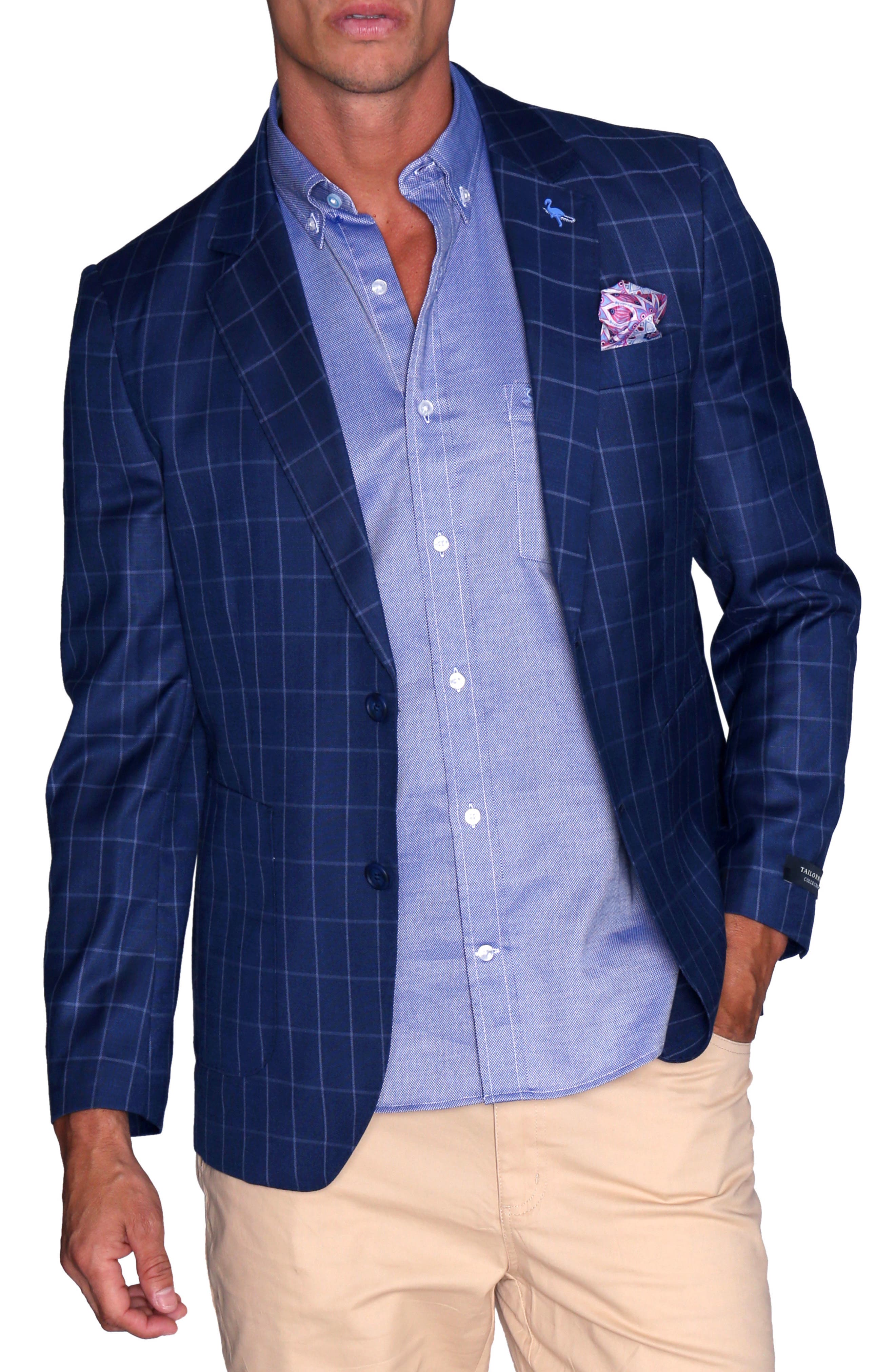 TailorByrd Classic Navy Windowpane Sportcoat
