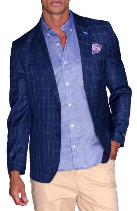 Classic Navy Windowpane Sportcoat