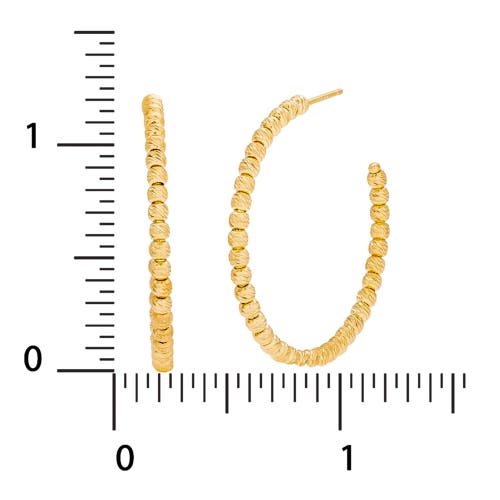 Hot Silver Yellow Flash Plated Sterling Silver Hoop Earrings In Gold