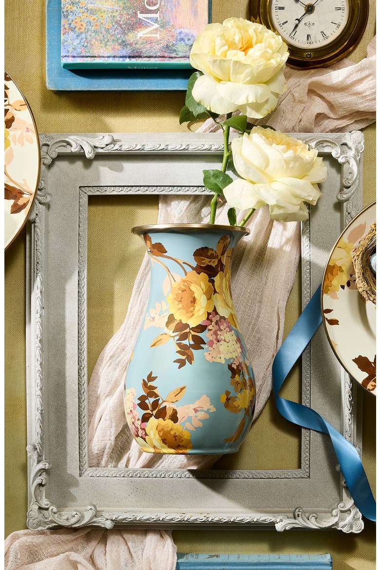 Wild Rose Tall Vase, Alternate, color, BLUE