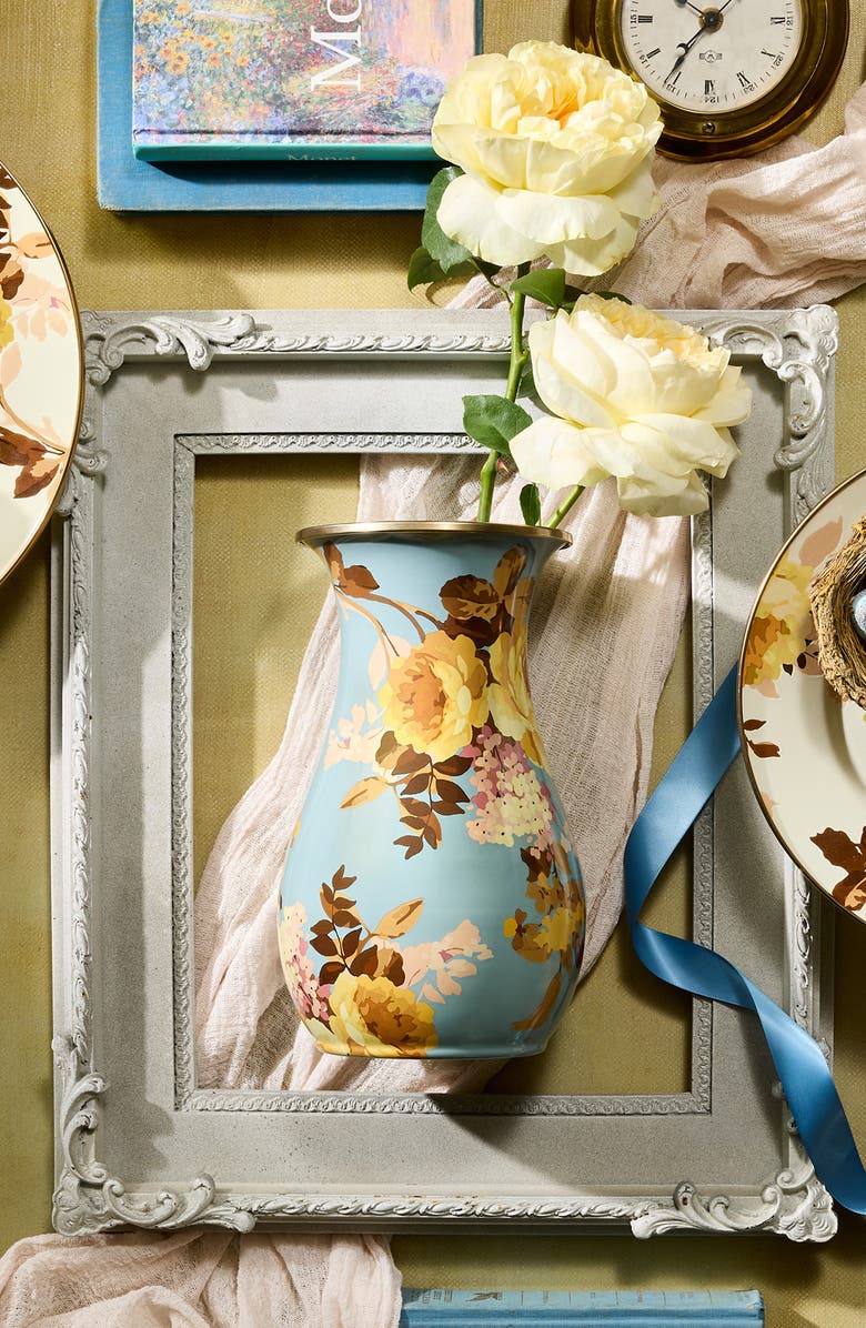 MACKENZIE CHILDS Wild Rose Tall Vase, Alternate, color, Blue