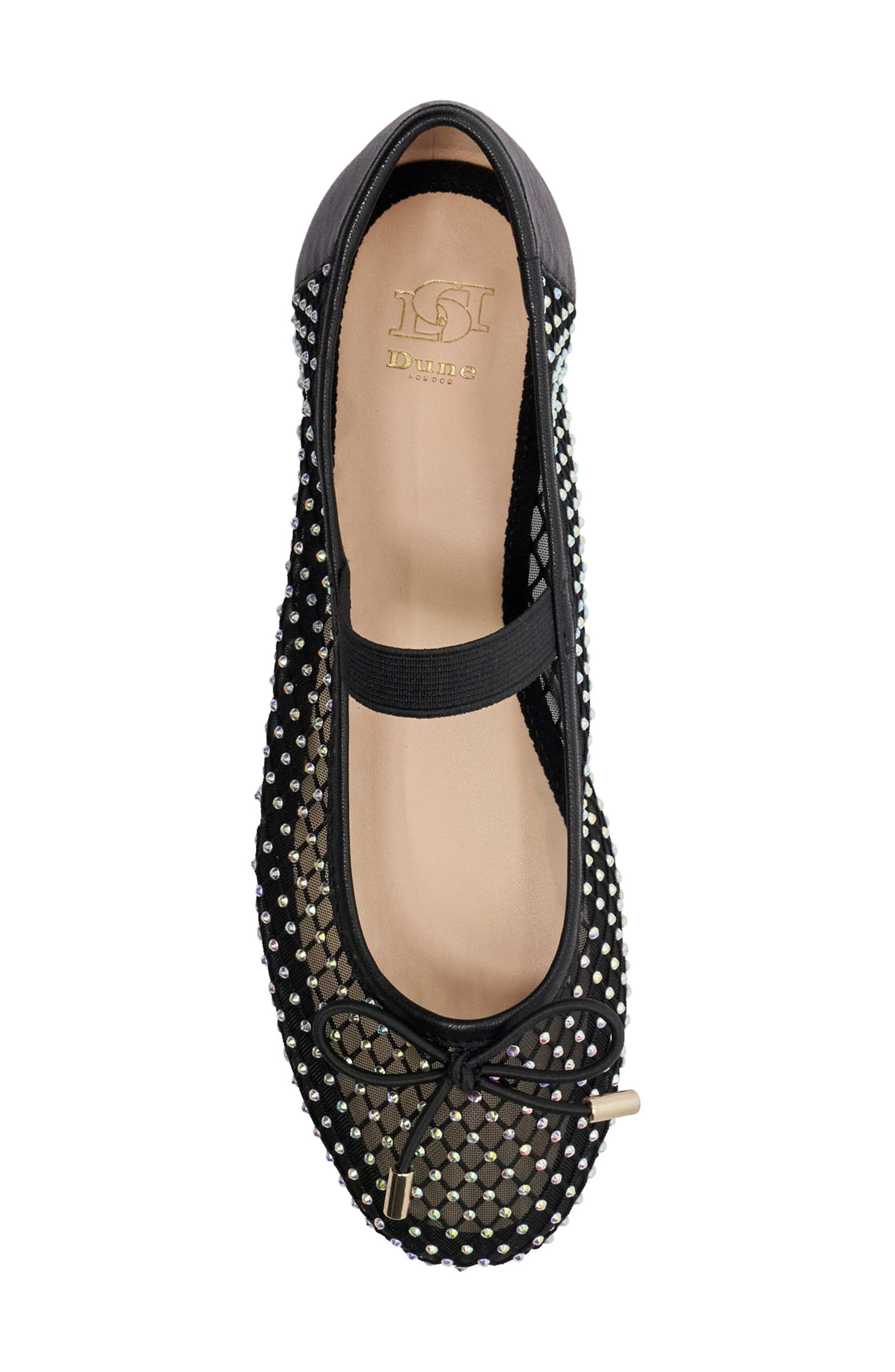 Dune London Happening Mary Jane Flat, Alternate, color, Black