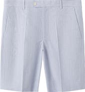 MANGO Slim Fit Cotton Blend Bermuda Shorts