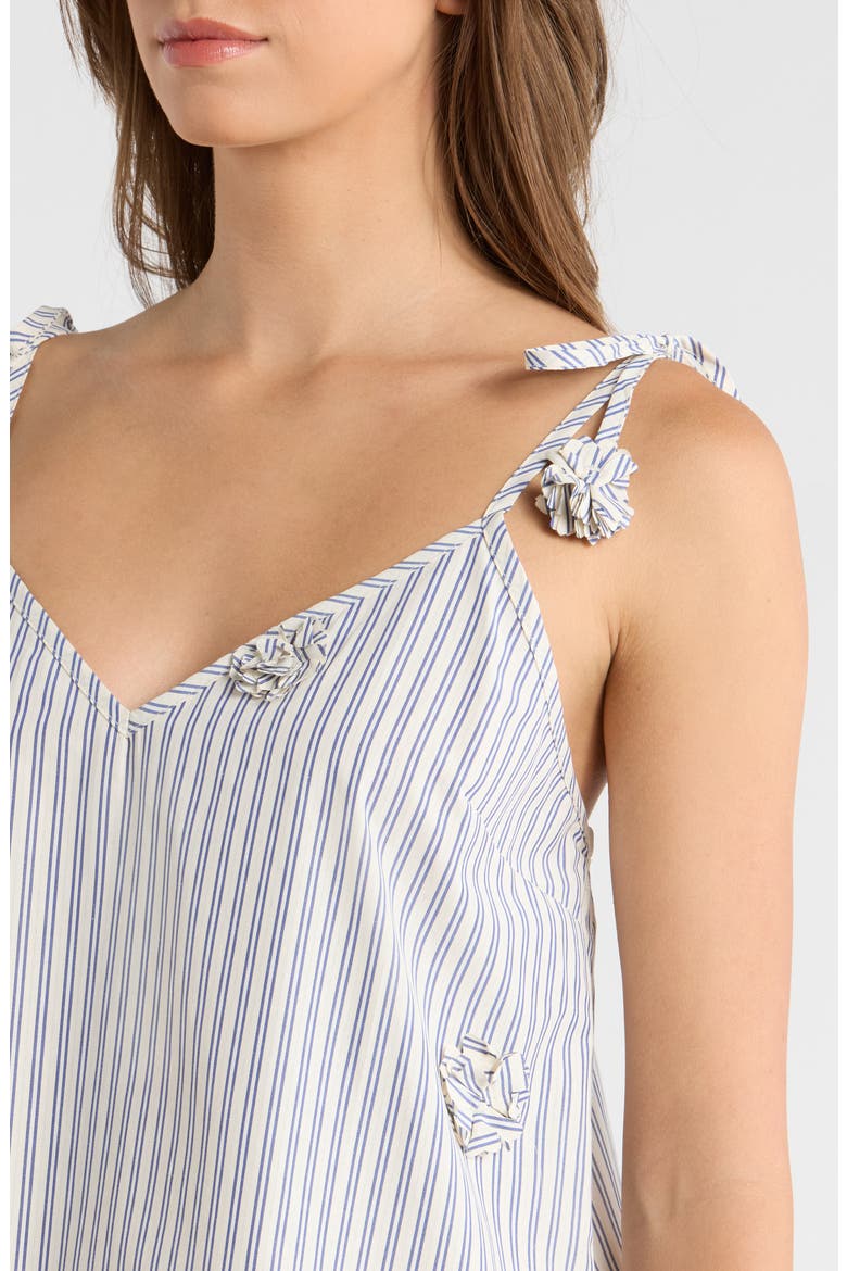Paige Rosette Detail Stripe Cotton Blend Take, Alternate, color, SAND NAVY STRIPE
