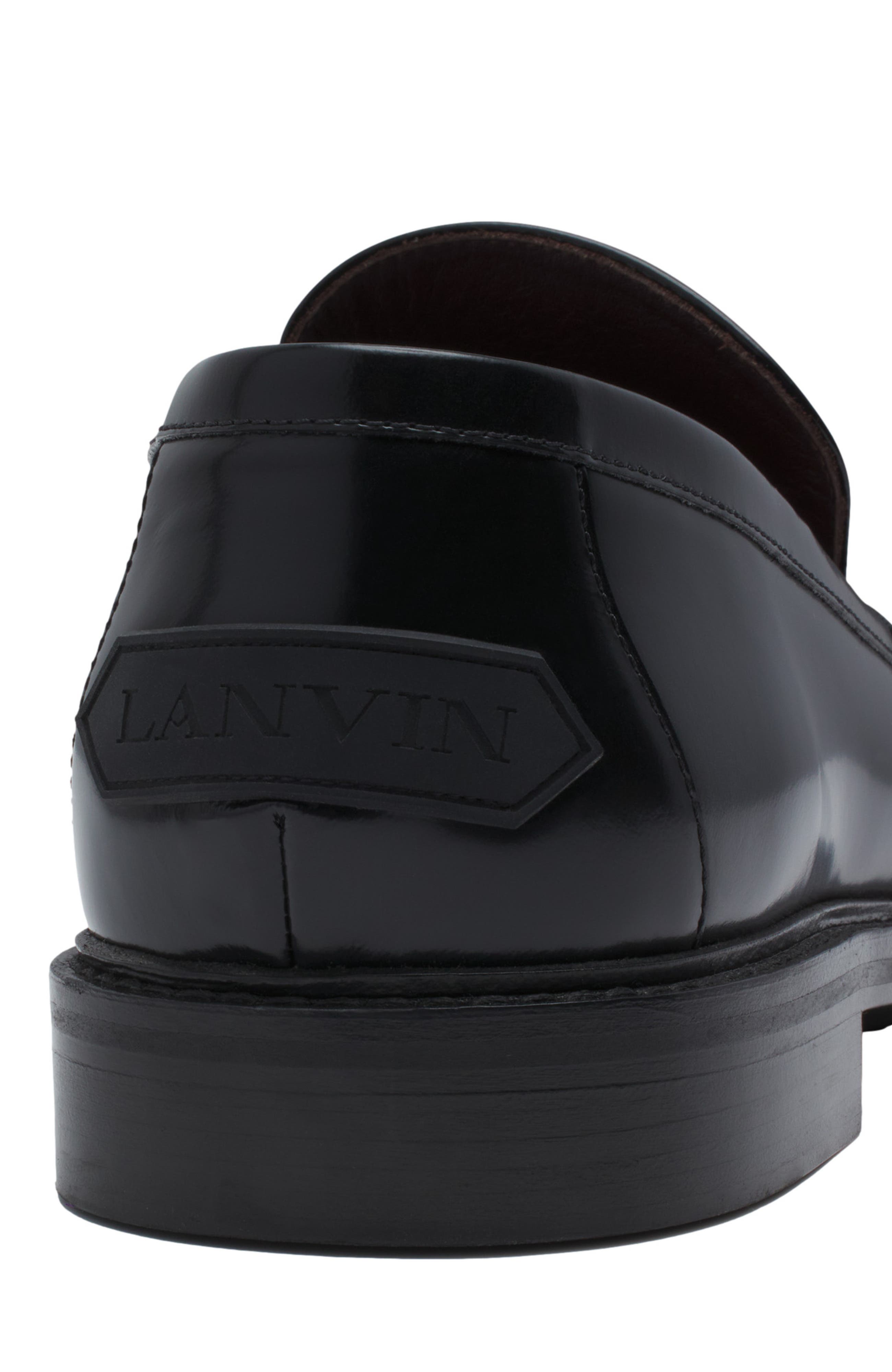 Lanvin SPINTO LOAFERS IN GLOSSY LEATHER, Alternate, color, 