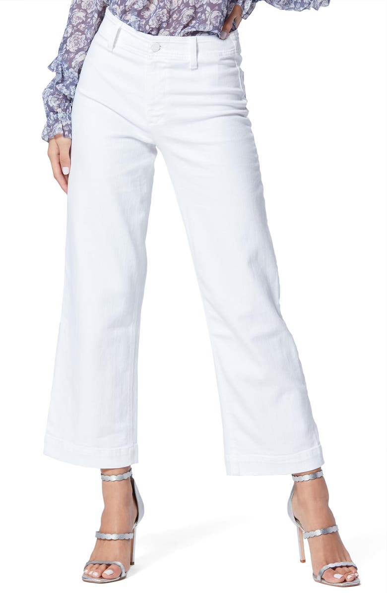 PAIGE Nellie Clean Front Culotte Jeans, Main, color, Crisp White