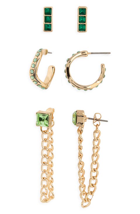Set of 3 Crystal Earrings