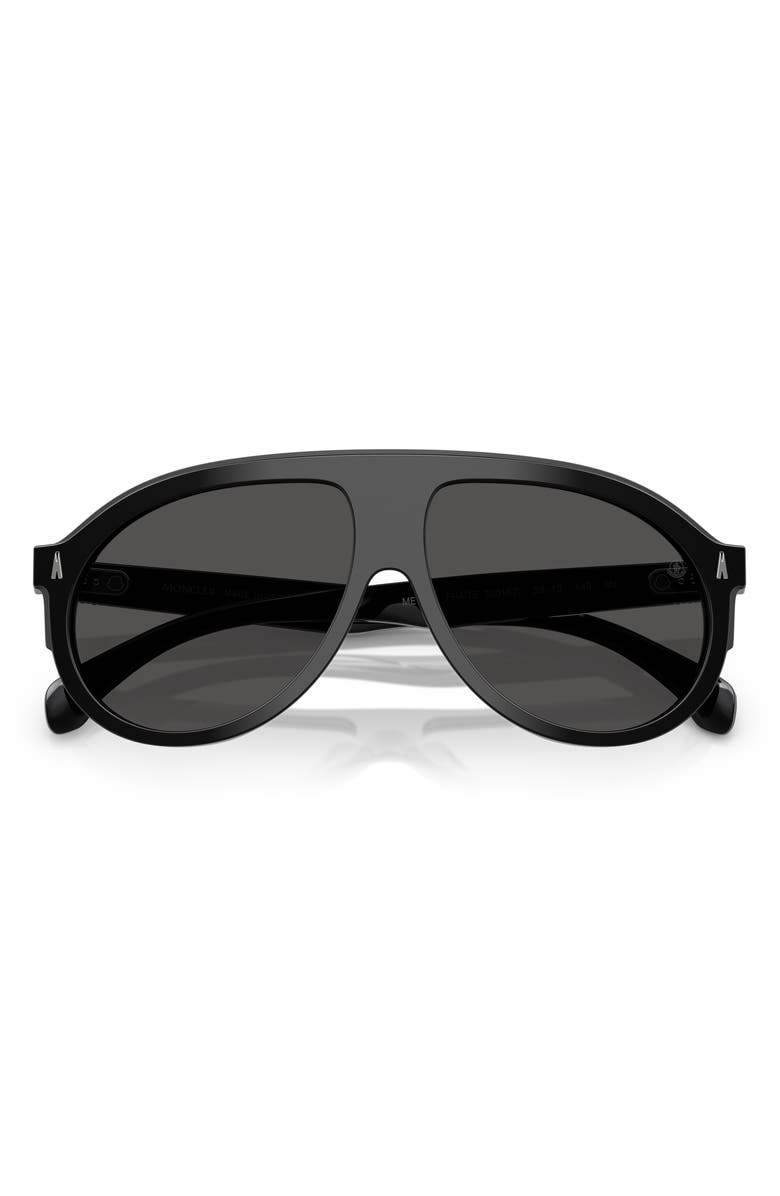 Moncler Fhaite 59mm Polarized Pilot Lenses, Alternate, color, Shiny Black