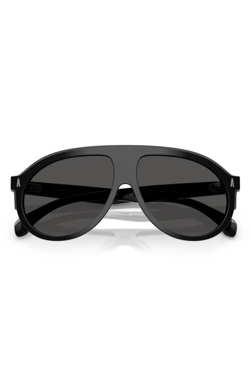 Moncler Men's Me6001 Aviator Sunglasses In Shiny Black