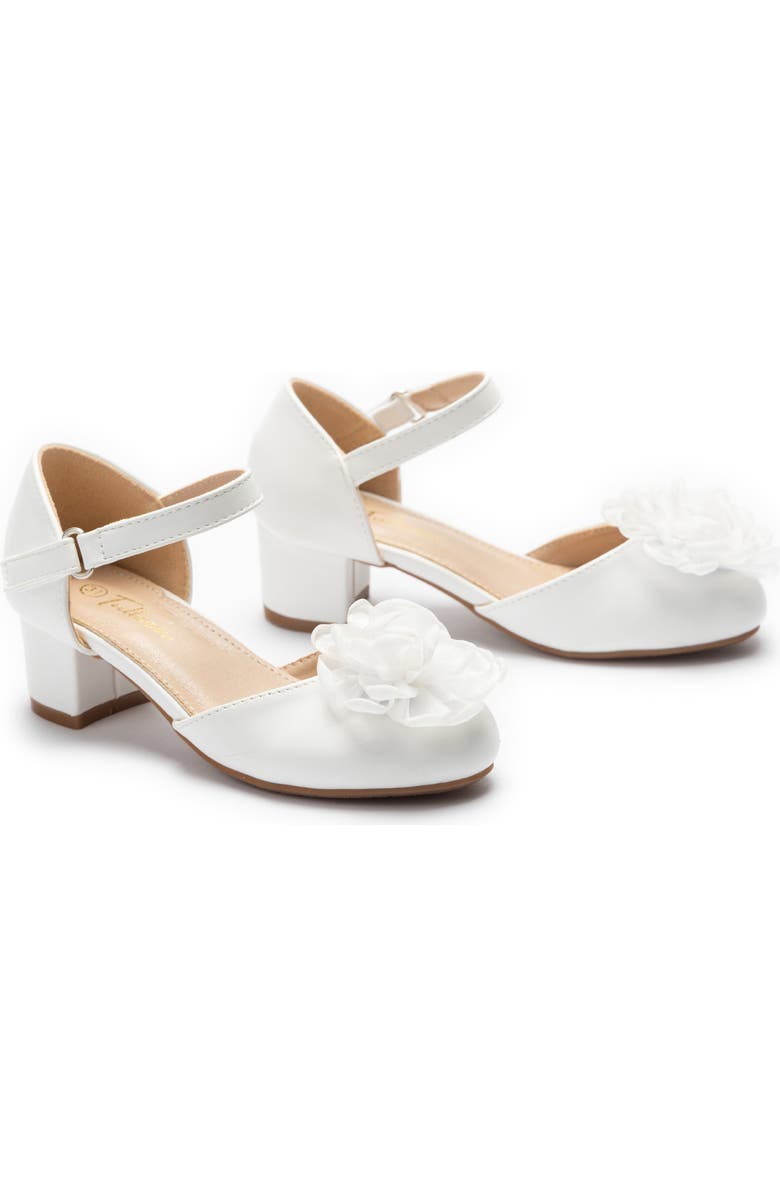 Tulleen Evelisse Flower Mary Jane Shoes, Alternate, color, White