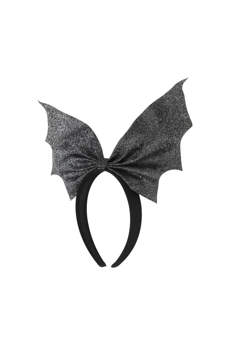 Oversized Bat Bow Black, Alternate, color, Black