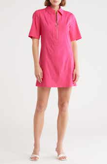 Ramy Brook Tunechi Half Zip Linen Blend Shift Dress