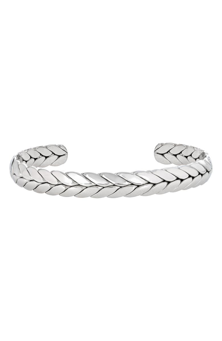 AMERICAN EXCHANGE Men's Stainless Steel Cuff Bracelet, Main, color, Silver