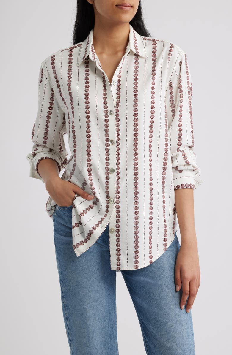 Cloth & Stone Boyfriend Button-Up Shirt, Main, color, Seashell Stripe