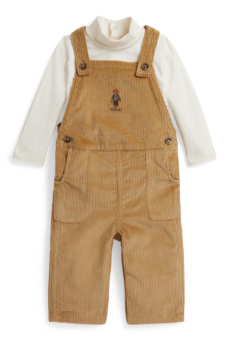Kids' Corduroy Overall & Bodysuit Set, Main, color, JODPHUR TAN