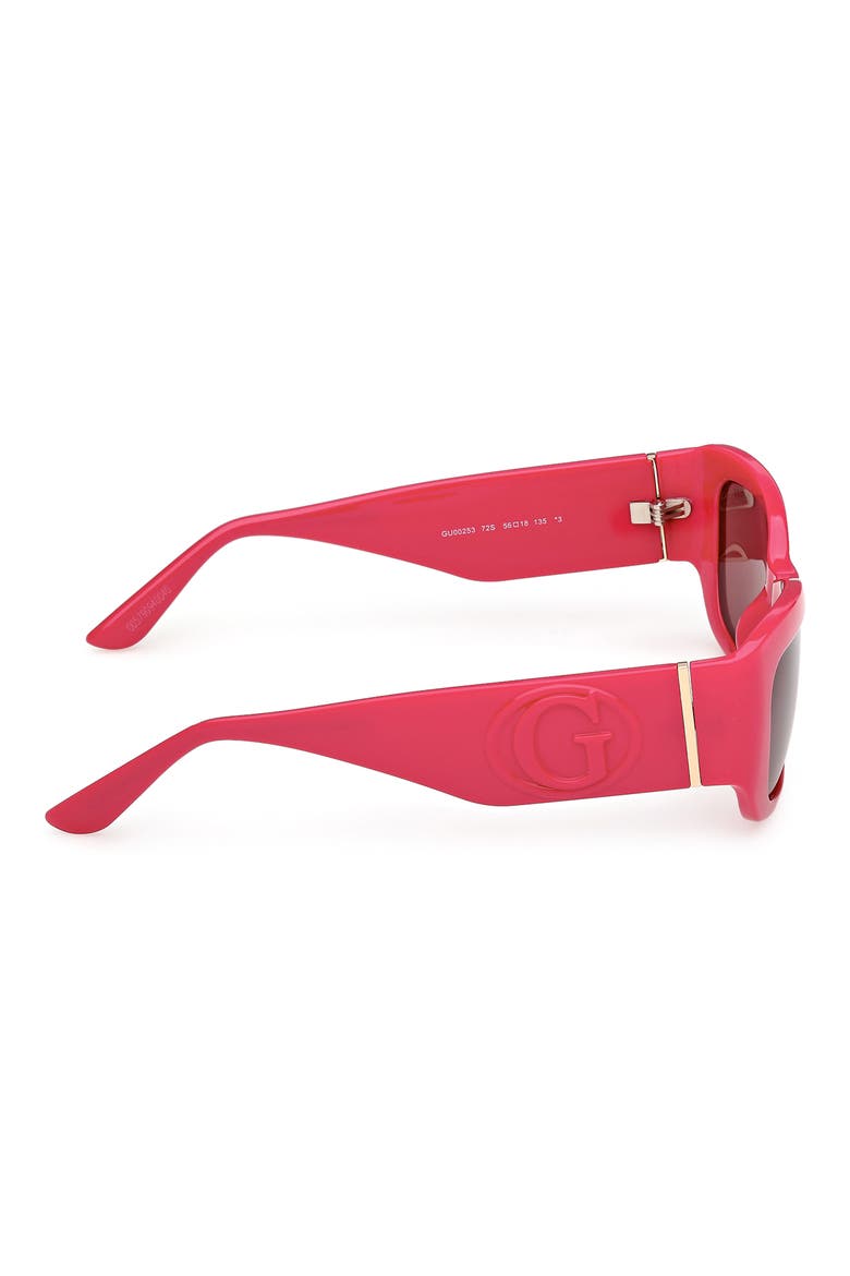 Rectangular Sunglasses, Alternate, color, SHINY PINK / BORDEAUX