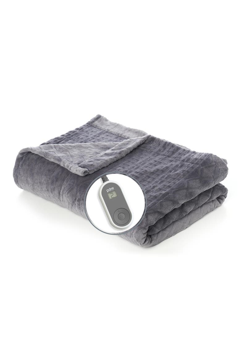 Deluxe Heated Blanket, Main, color, GRAY