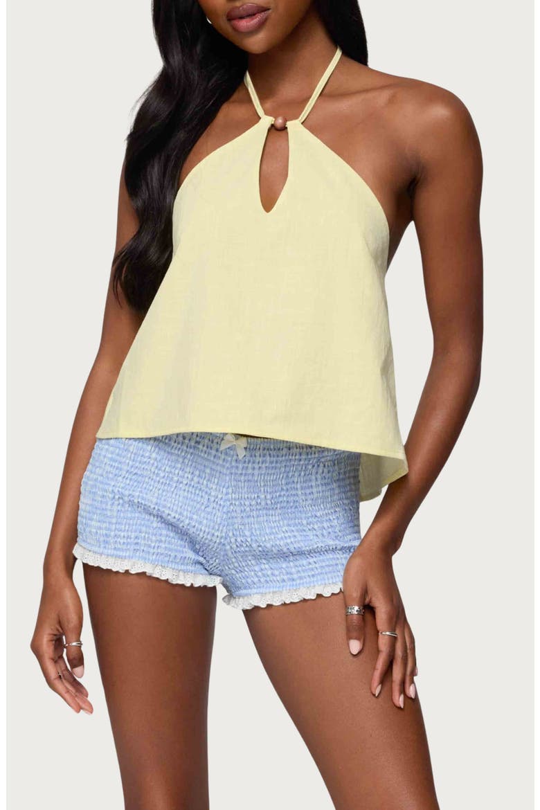 Oliviana Cotton Halter Top, Main, color, YELLOW
