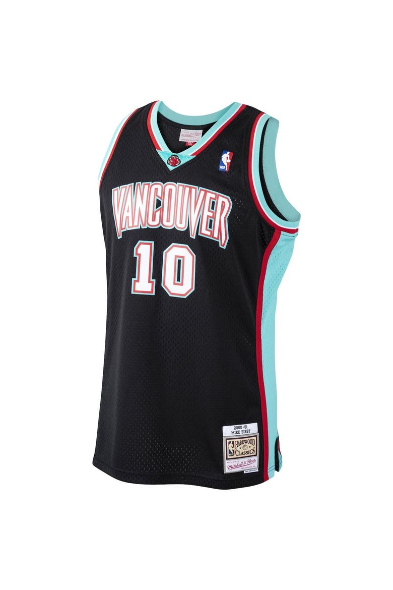 Men's Mitchell & Ness Mike Bibby Black Vancouver Grizzlies 2000/01 Hardwood Classics Swingman Jersey, Alternate, color, Black