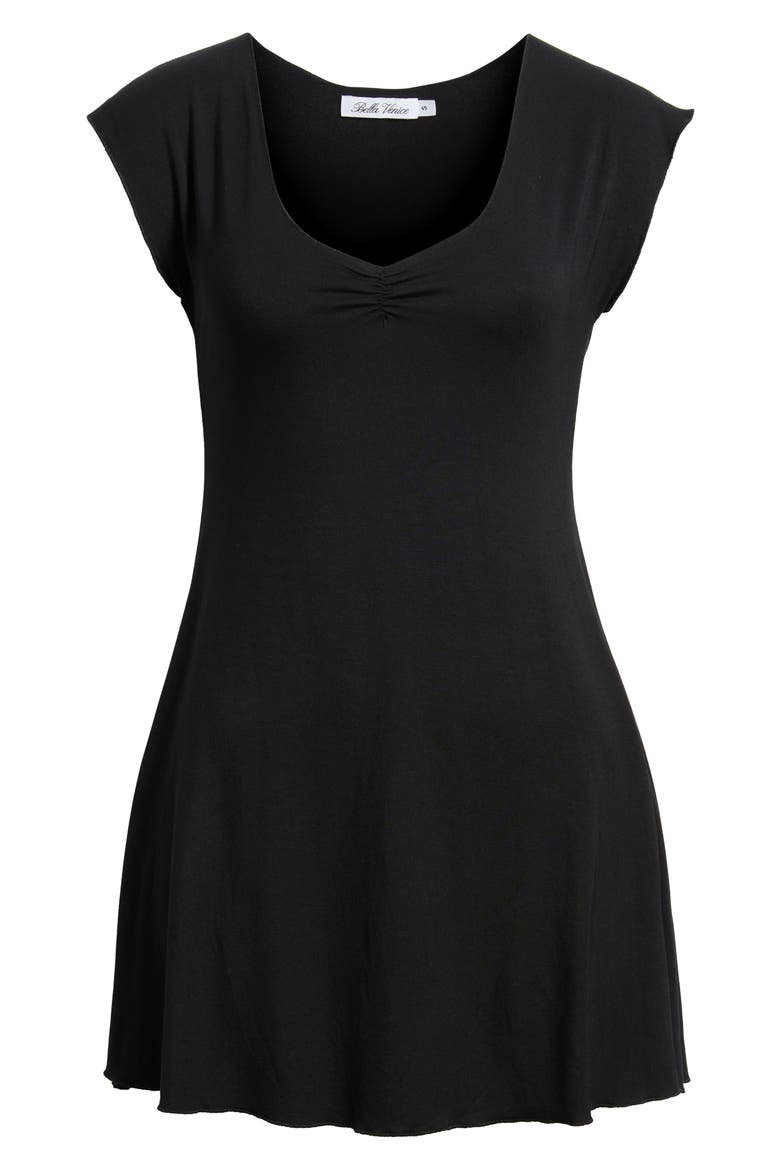 Georgia Deep V-Neck Minidress, Alternate, color, BLACK