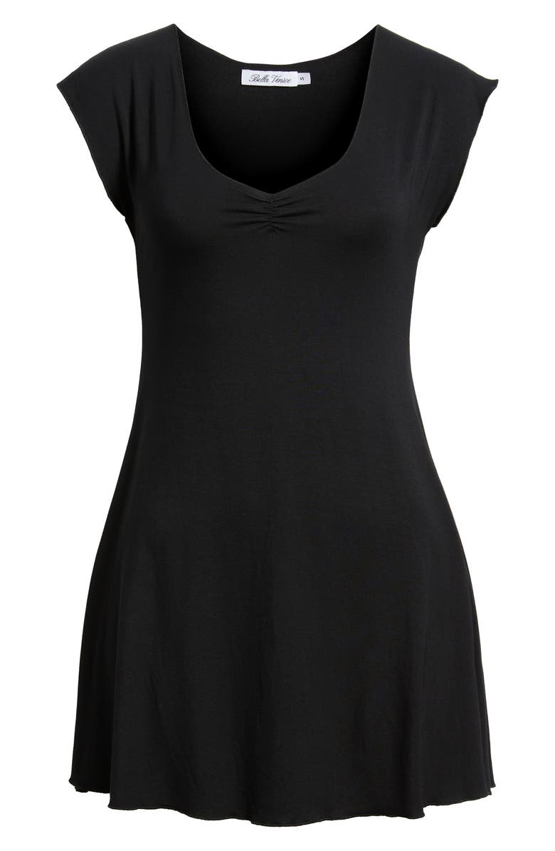 Bella Venice Georgia Deep V-Neck Minidress, Alternate, color, Black