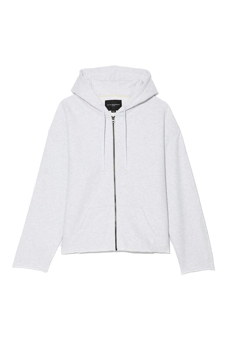 Core Raw Hem French Terry Zip Hoodie, Alternate, color, HEATHER GREY