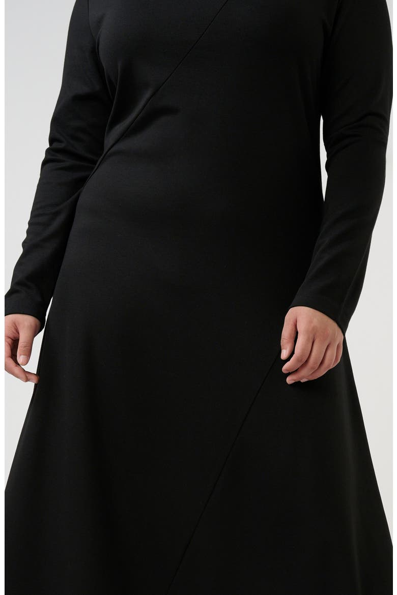 Abagail Asymmetric Hem Midi Sweater Dress, Alternate, color, BLACK