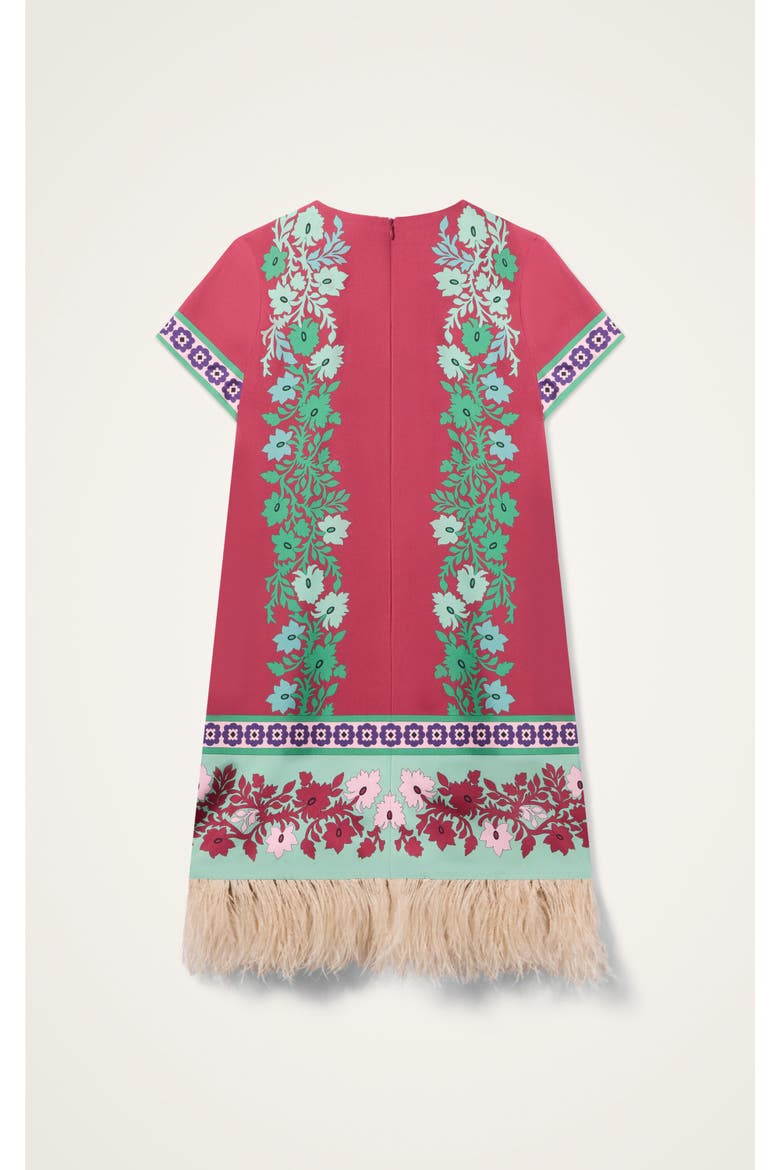 Mini Swing Dress With Feathers Placée, Alternate, color, Regalia Placée Red