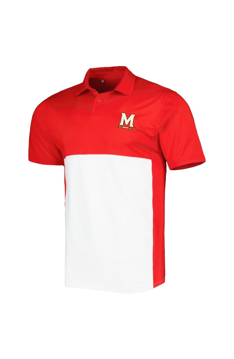 Under Armour Men's Under Armour Red/White Maryland Terrapins Green Blocked Polo Performance Polo, Alternate, color, 