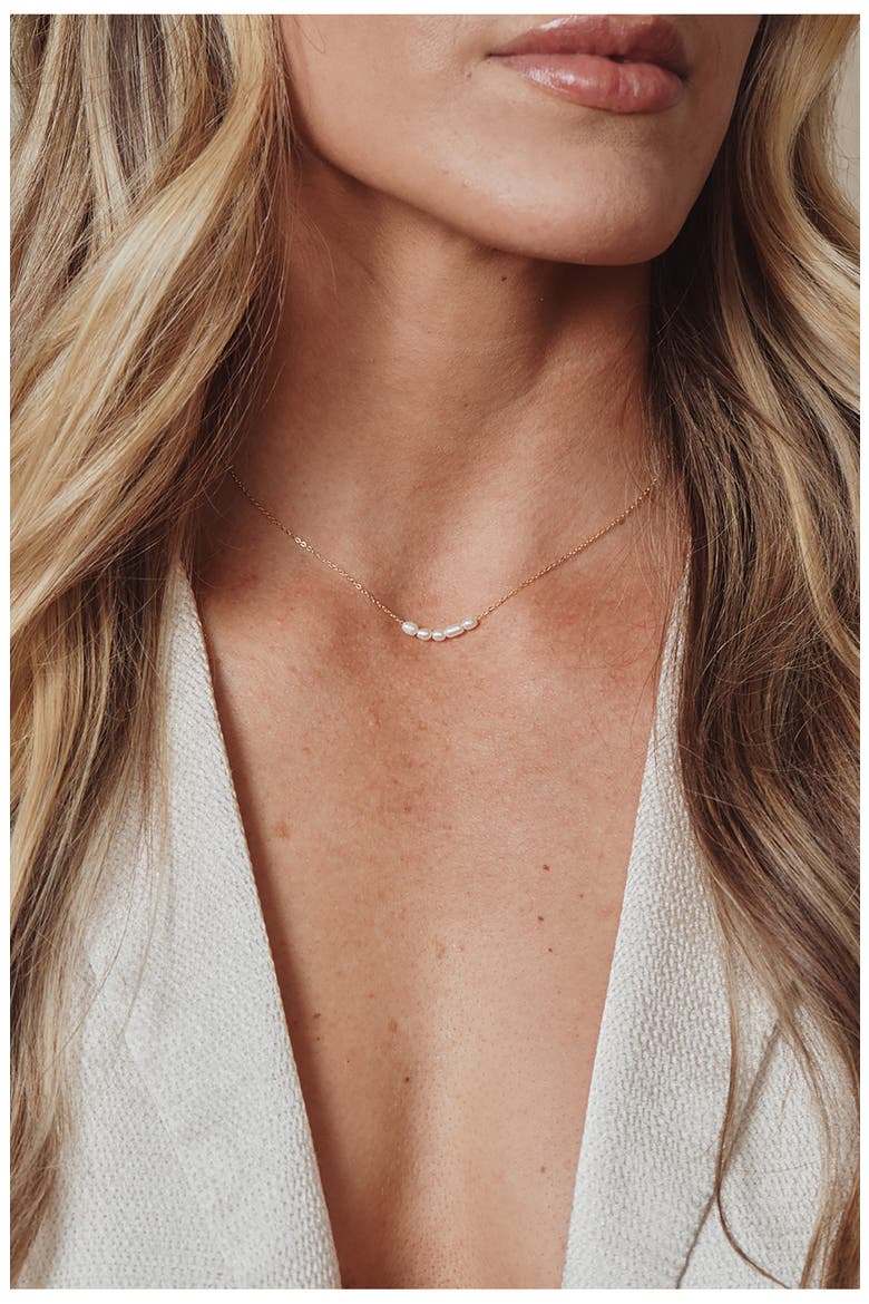 Landon Freshwater Pearl Necklace, Alternate, color, GOLD