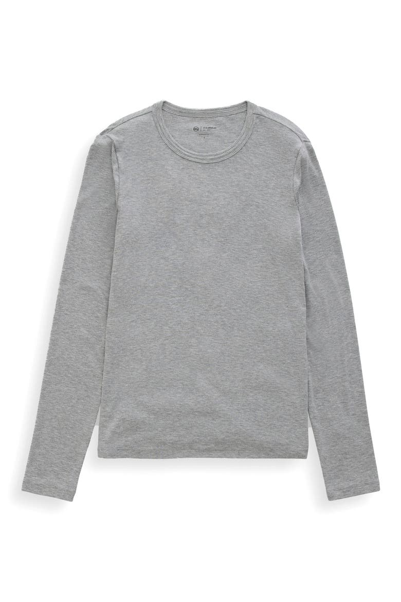 Julia Rib Long Sleeve Top, Alternate, color, HEATHER GREY