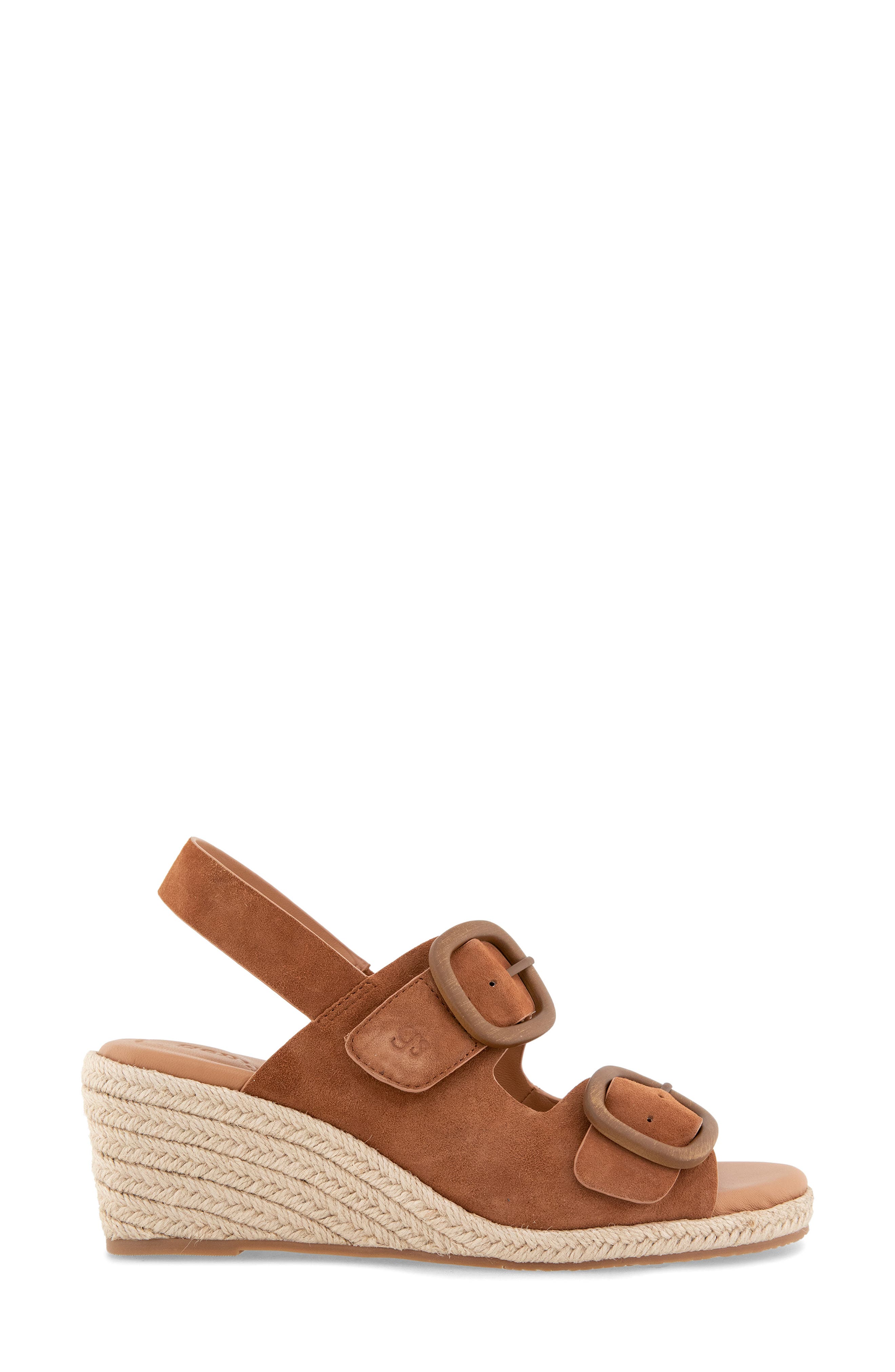 Gentle Souls Greca Espadrille Slingback Platform Wedge Sandal, Alternate, color, Luggage Suede