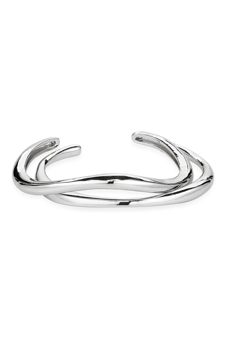 Demi-Fine 2-Pack Cuff Bracelets, Main, color, SILVER