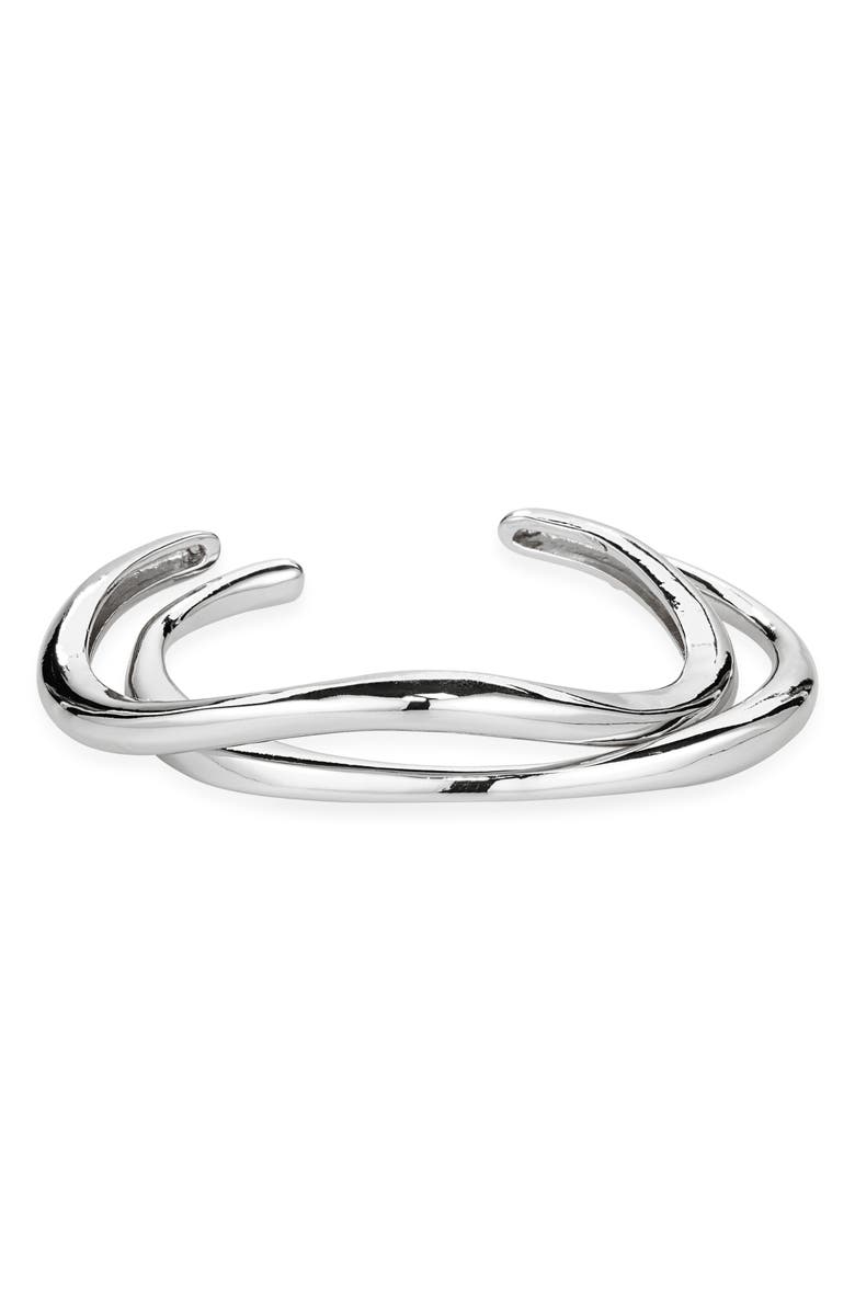 NORDSTROM RACK Demi-Fine 2-Pack Cuff Bracelets, Main, color, Silver