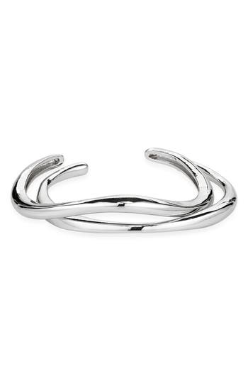Nordstrom Rack Demi-fine 2-pack Cuff Bracelets In Silver