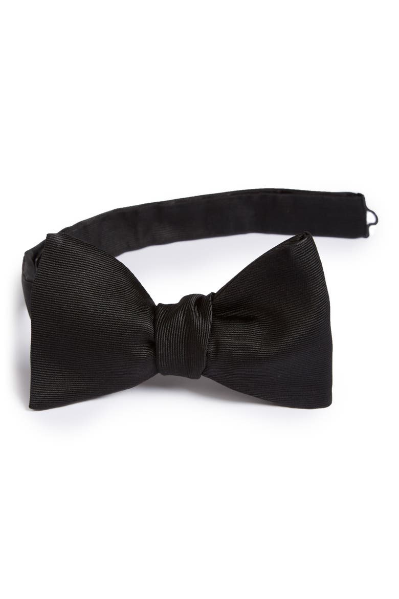 Silk Bow Tie, Alternate, color, BLACK