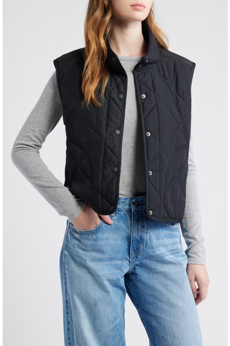 Lightweight Puffer Vest, Main, color, BLACK
