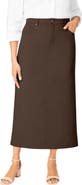 Jessica London Classic Cotton Denim Midi Skirt