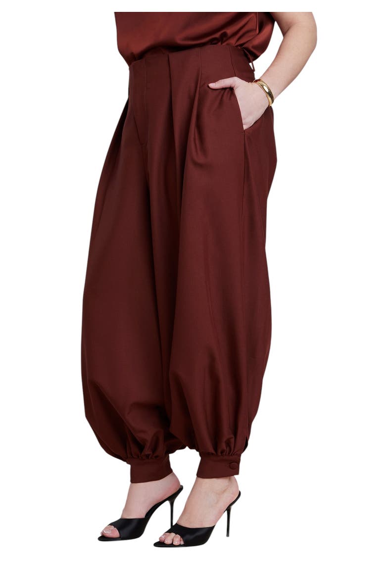 Balloon Trouser With Pleats, Alternate, color, CABERNET