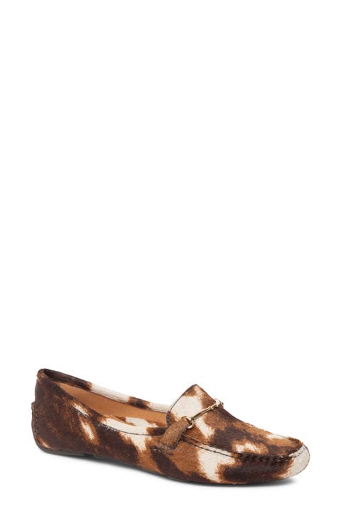 Caroline Moc Toe Genuine Calf Hair Bit Loafer