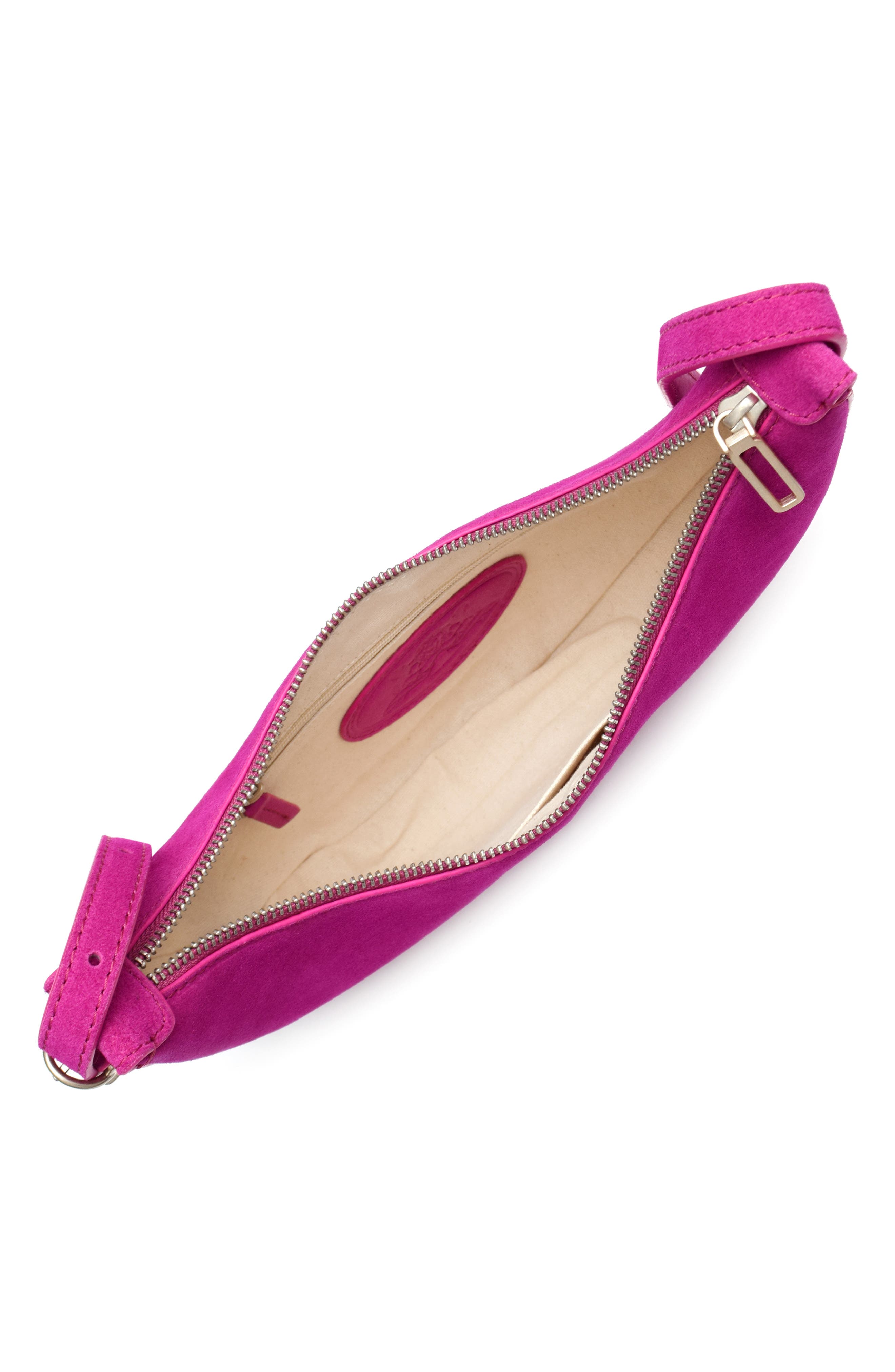 New Amsterdam Leatherworks Silas Suede Crossbody Bag, Alternate, color, Hot Fuchsia