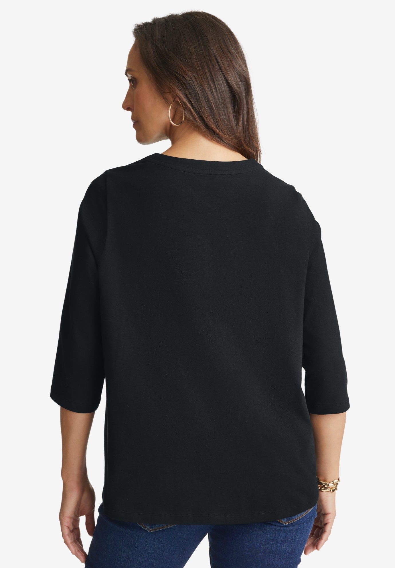 Stretch Cotton Henley Top - image 4