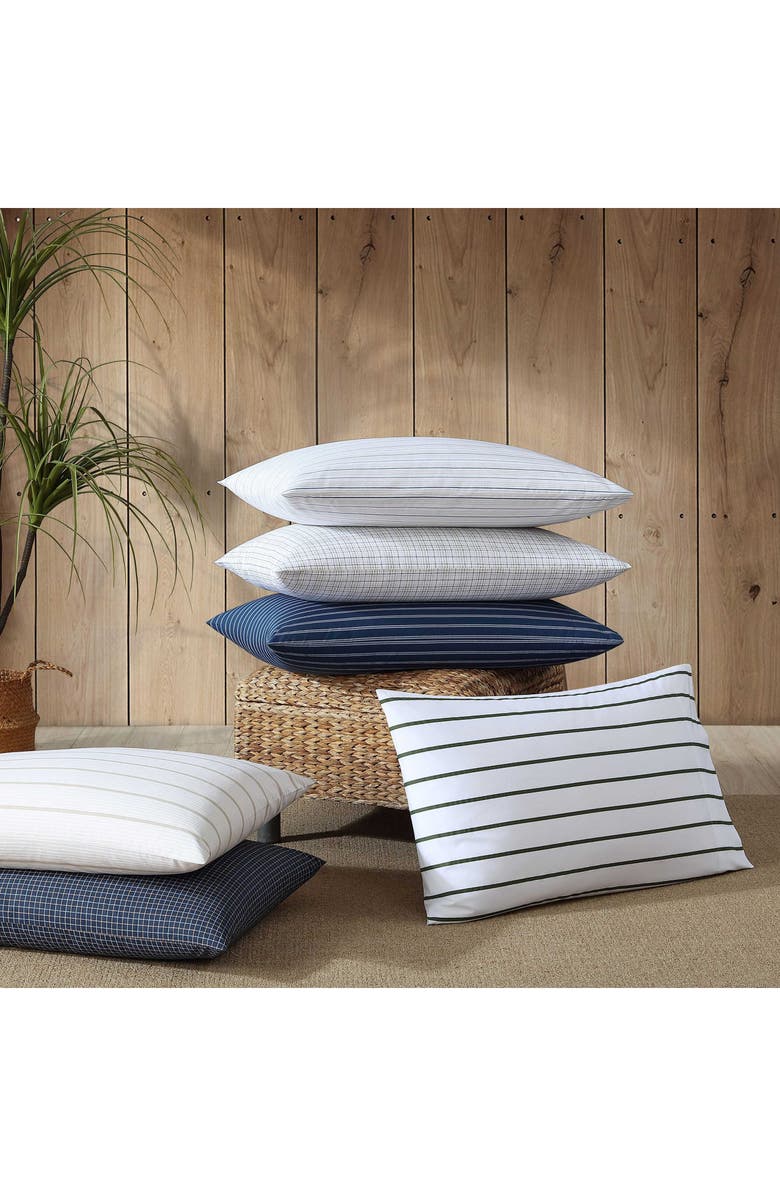 Nautica Reese Plaid 200 Thread Count Cotton Percale Sheet Set, Alternate, color, Navy/ Beige