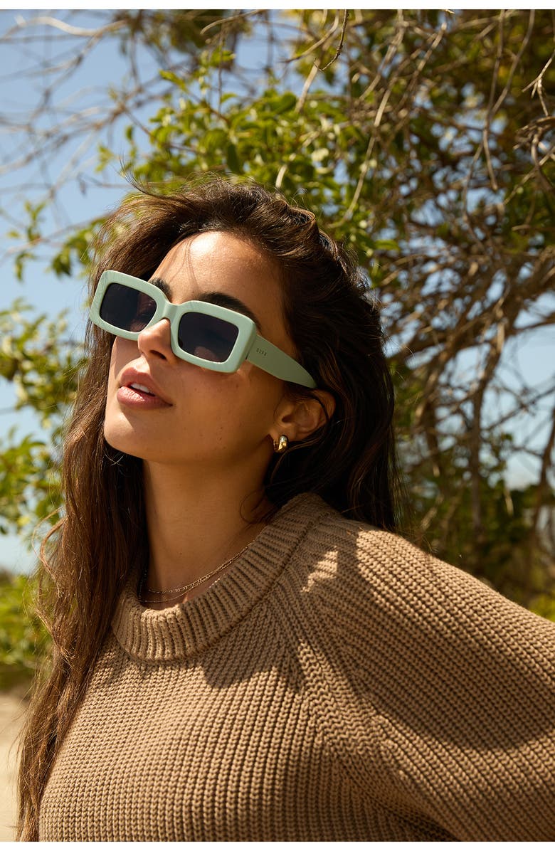 DIFF Indy 51mm Polarized Rectangular Sunglasses, Alternate, color, Turquoise