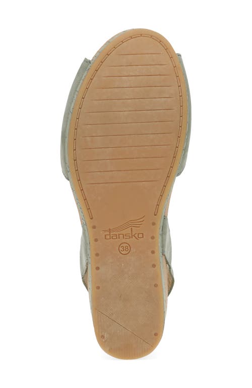 Dansko Stella Ankle Strap Platform Wedge Sandal In Sage Milled Nubuck