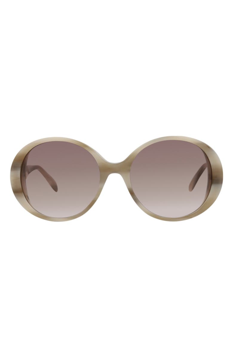 McQueen 57mm Oval Sunglasses, Main, color, Ivory Ivory Brown