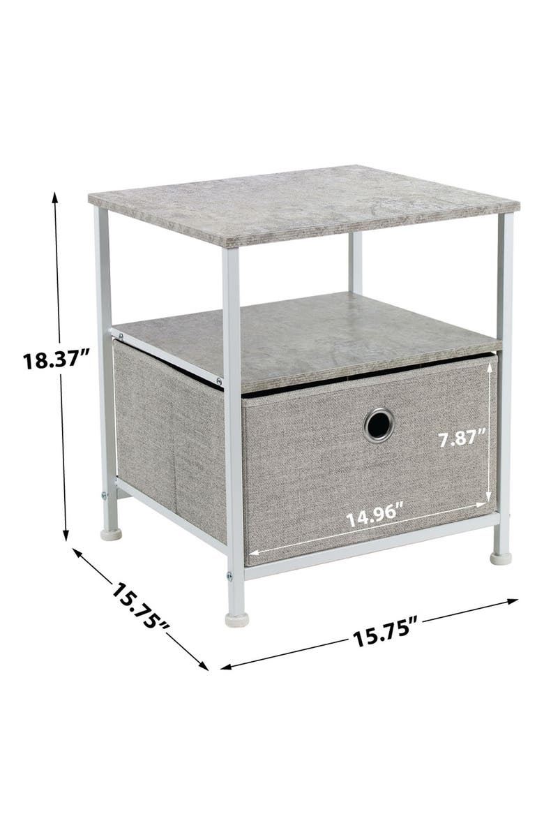 SORBUS Nightstand 1-Drawer Shelf Storage - Gray, Alternate, color, 