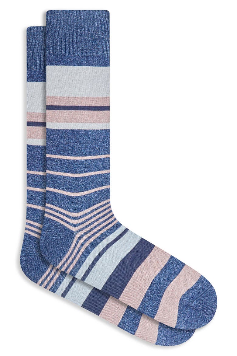 Stripe Dress Socks, Main, color, DUSTY PINK