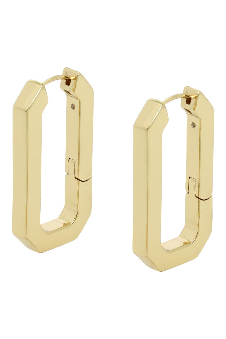 Hexagon Hoop Earrings, Alternate, color, GOLD